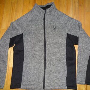 NWT Spyder Men's Core Sweater Heavy Weight Grey/Black Full Zip Jacket Size Med